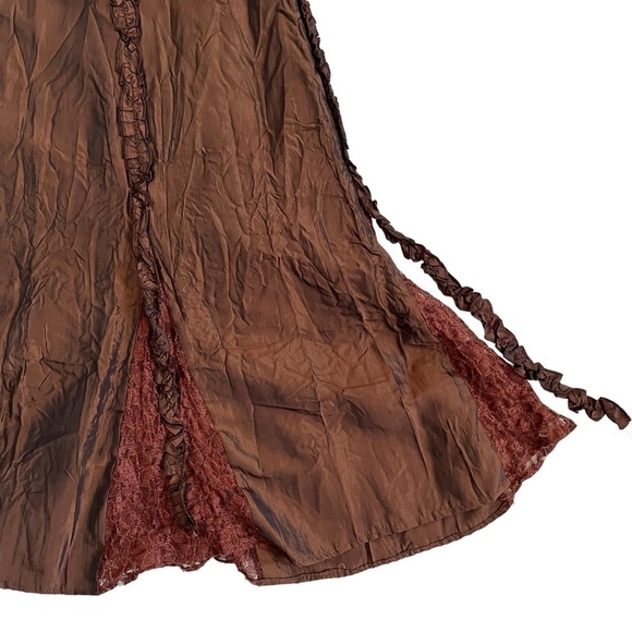 JANE & John A-Line Midi Skirt Lace Ruffle Details Shimmery Copper Style … - Picture 15 of 17